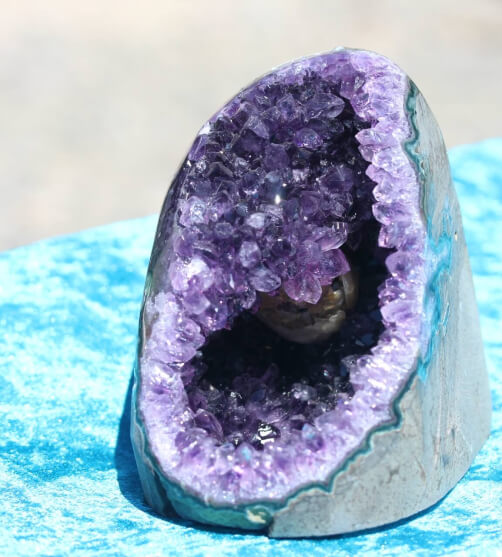 Royal Purple Amethyst With Calcite Statement Piece at Lapidary Slab Supplies Mackay
