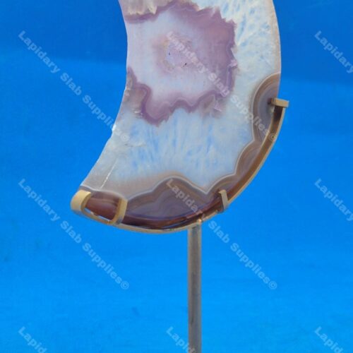 Pink Agate Moon With Stand